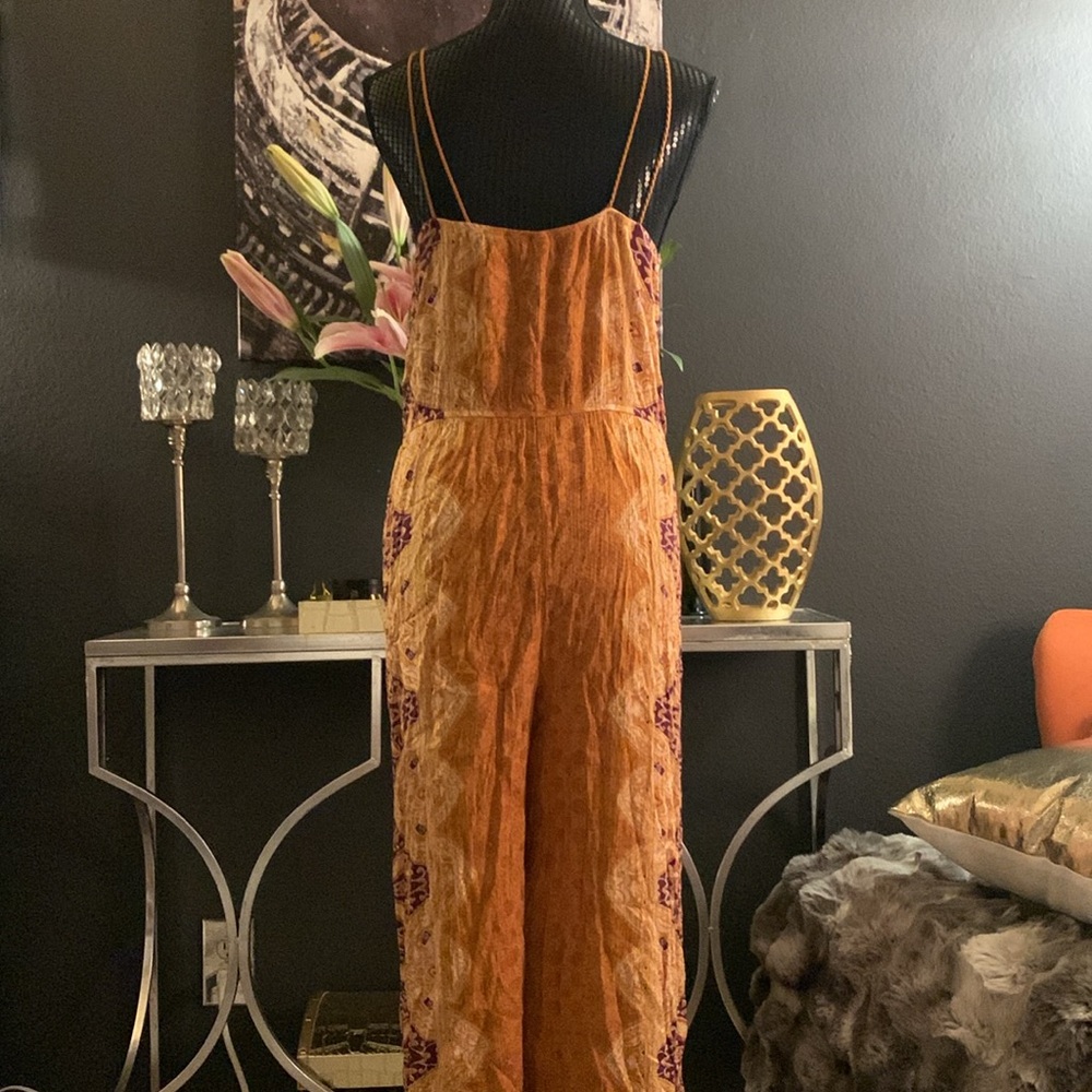 Xhilaration Printed Crinkle Button-front Jumpsuit - Picture 4 of 6